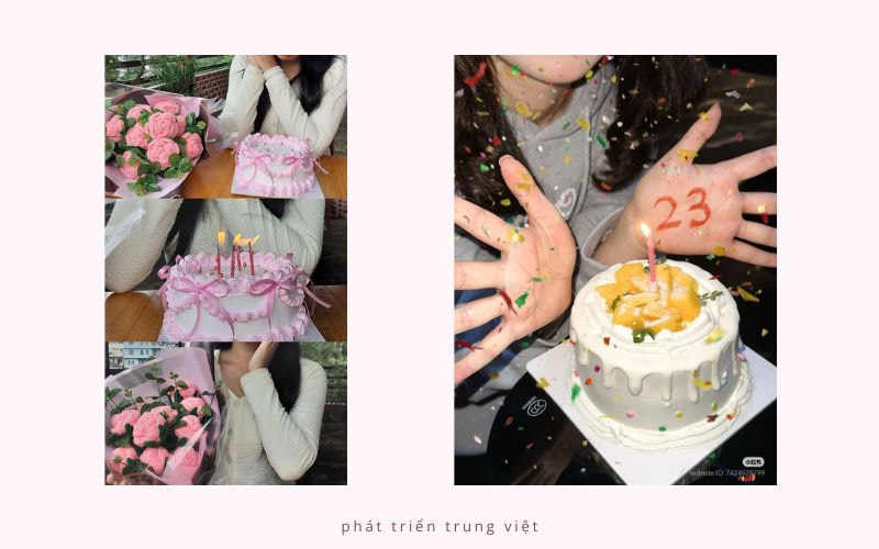 Ảnh sinh nhật ngọt ngào, lãng mạn